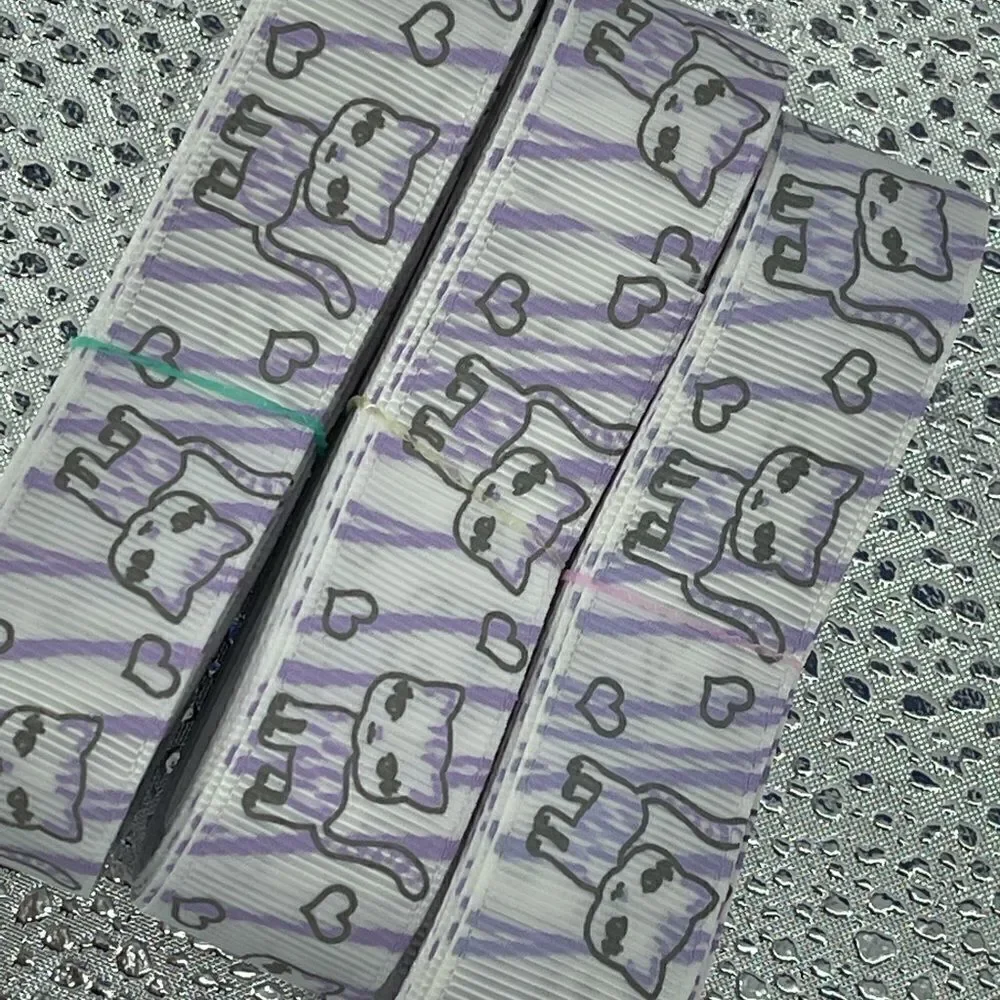 Grosgrain Ribbon NEW 7/8” 5 yards yds 5/$20 Kitty cat purple zebra stripes